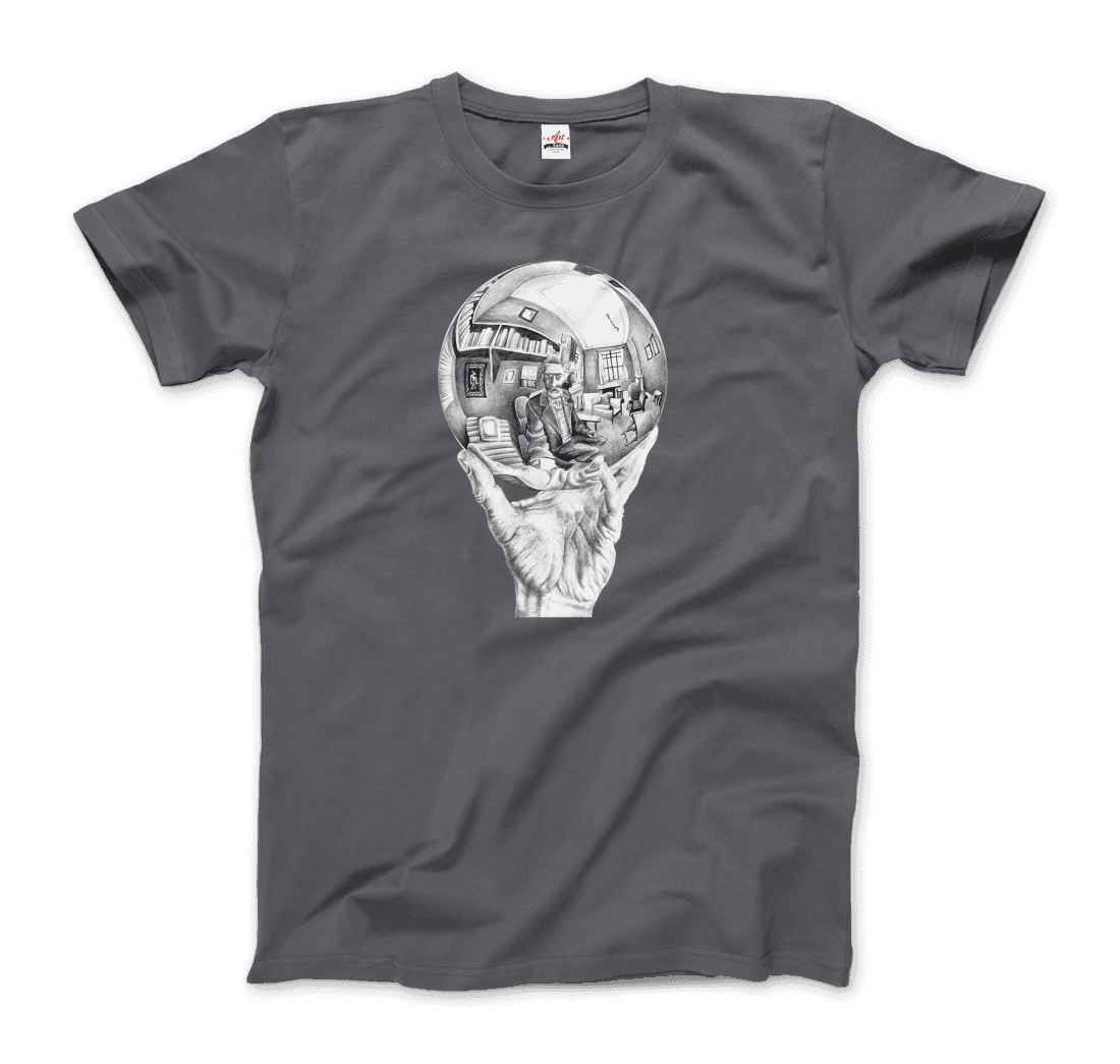 M.C. Escher Hand with Reflective Globe T-Shirt by Art-O-Rama Shop