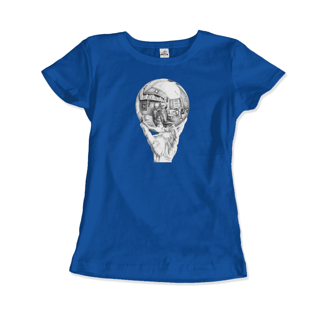 M.C. Escher Hand with Reflective Globe T-Shirt by Art-O-Rama Shop