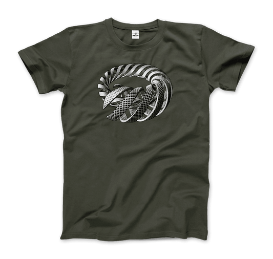 MC Escher Spirals Art T-Shirt by Art-O-Rama Shop