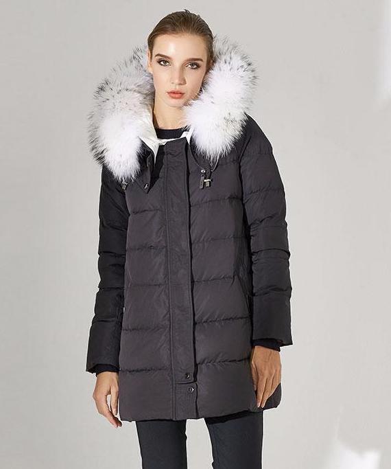 Faux Fox Extended Down Jacket by White Market