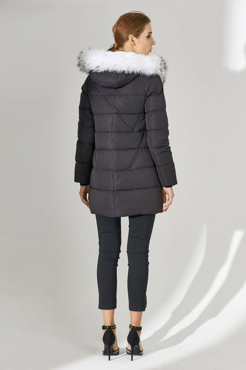 Faux Fox Extended Down Jacket by White Market