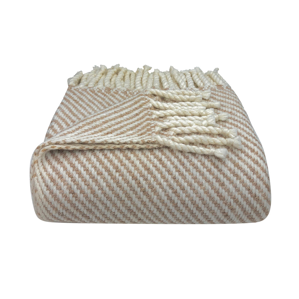 Chunky Camel Stripe Alpaca Throw by SLATE + SALT