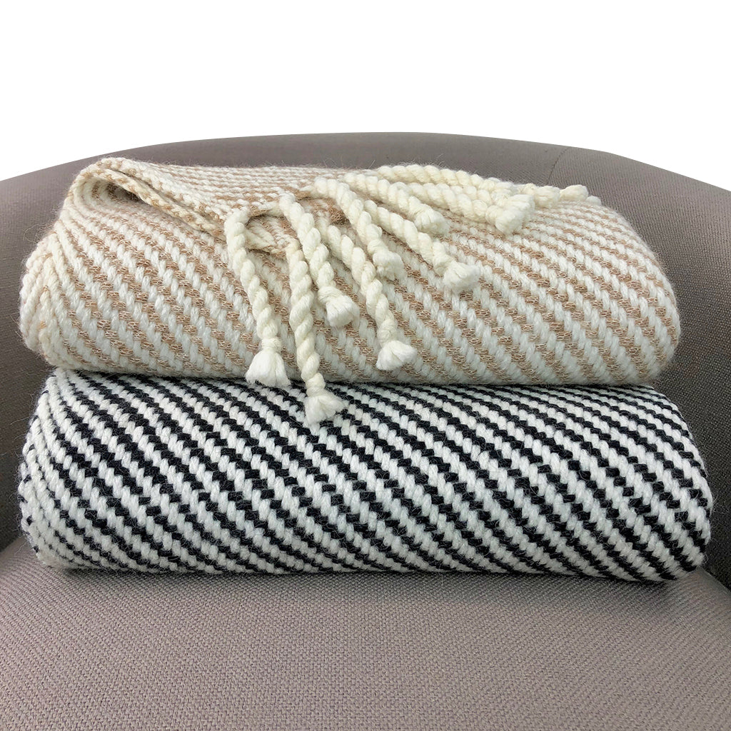 Chunky Camel Stripe Alpaca Throw by SLATE + SALT