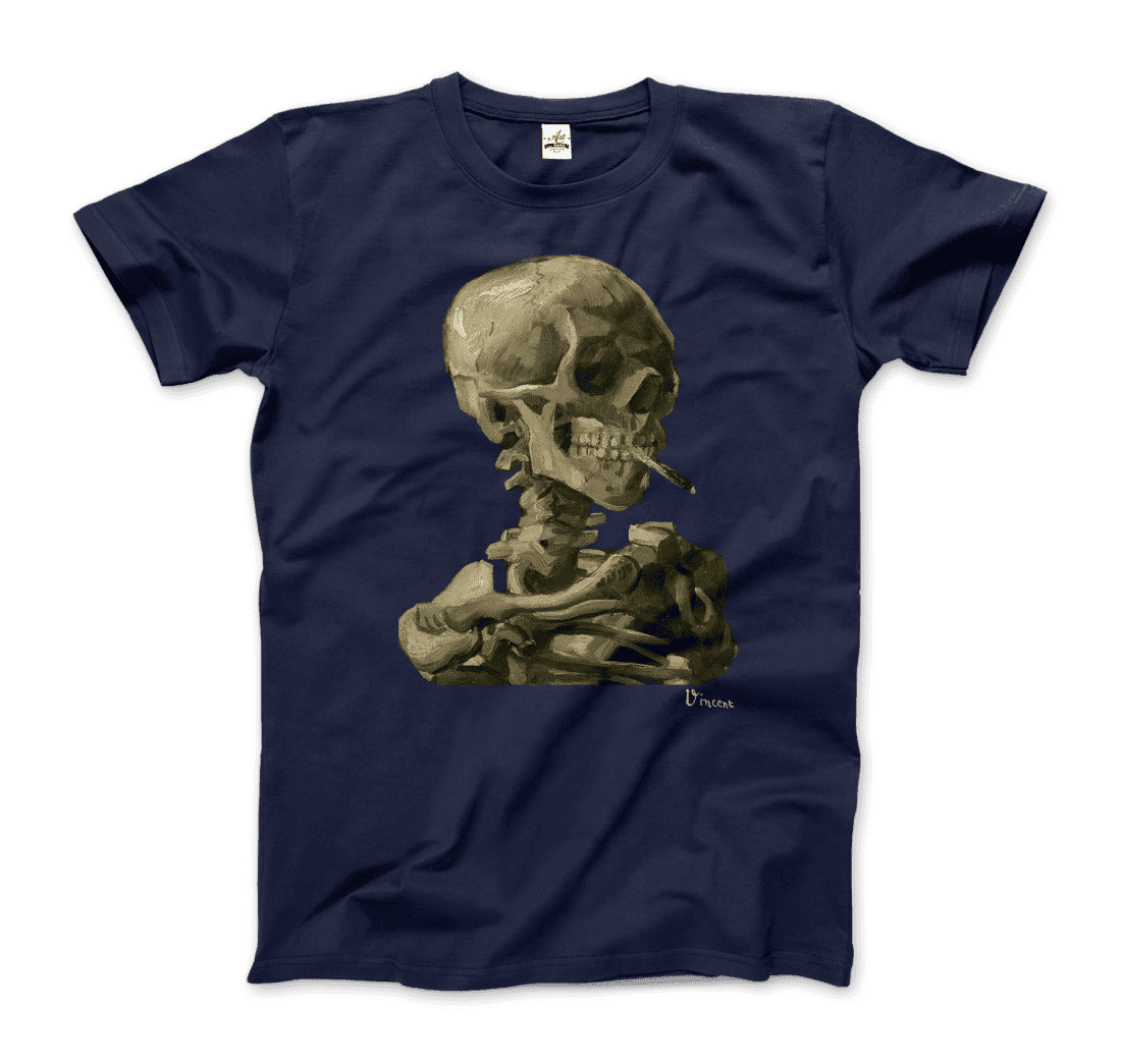 Van Gogh Skull of a Skeleton with Burning Cigarette 1886 T-Shirt by Art-O-Rama Shop