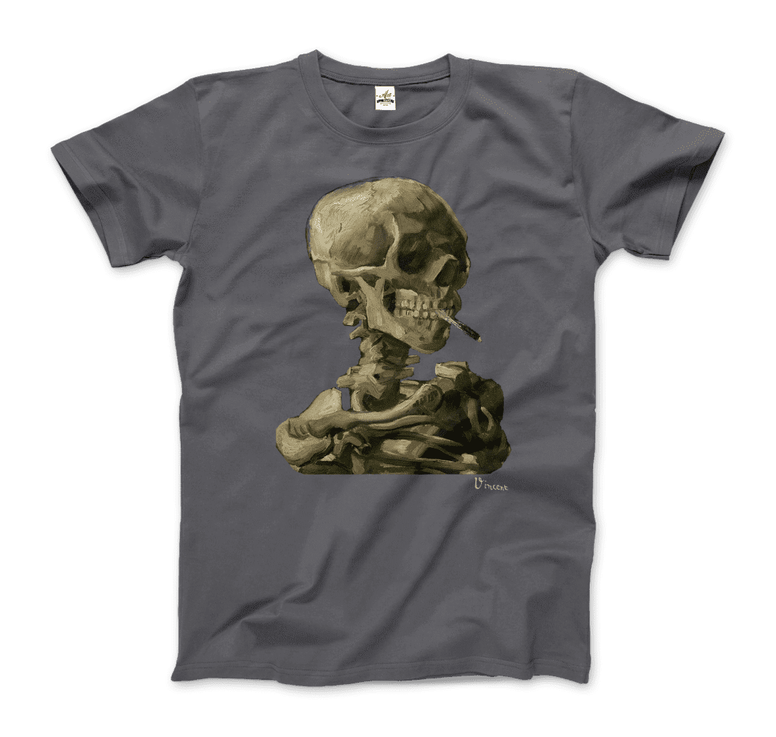 Van Gogh Skull of a Skeleton with Burning Cigarette 1886 T-Shirt by Art-O-Rama Shop