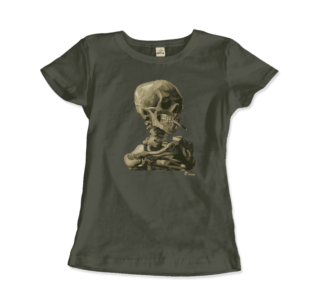 Van Gogh Skull of a Skeleton with Burning Cigarette 1886 T-Shirt by Art-O-Rama Shop