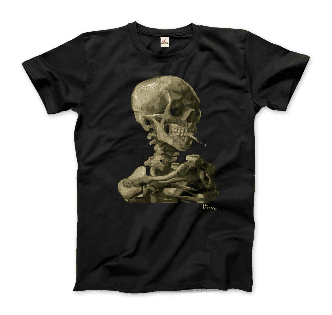 Van Gogh Skull of a Skeleton with Burning Cigarette 1886 T-Shirt by Art-O-Rama Shop